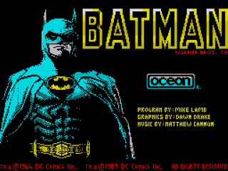 Bat Man title screen for ZX Spectrum